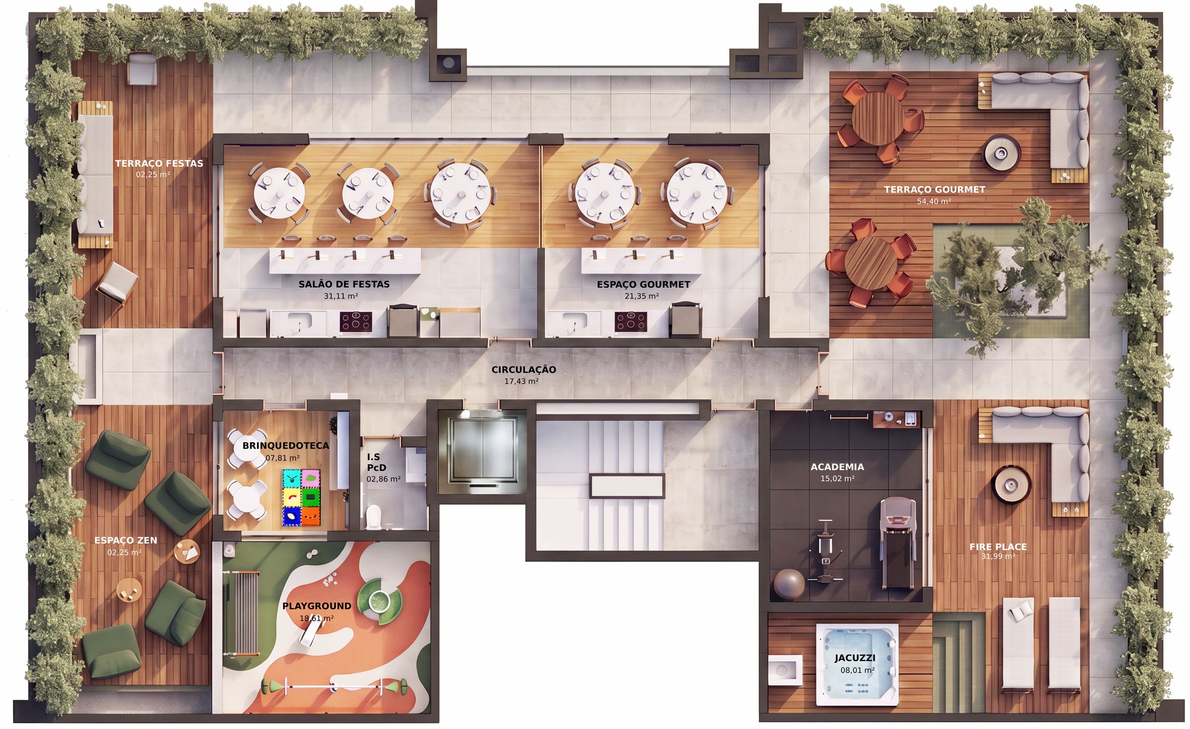 Planta humanizada do rooftop